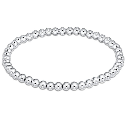 Extends-Classic Bead Bracelet 4mm Sterling Silver Bracelet