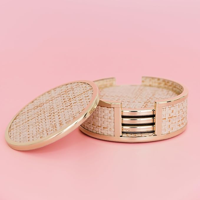 Lilly Pulitzer Raffia Coaster Set
