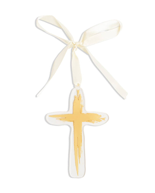 Have Faith Cross Acrylic Ornament Gold