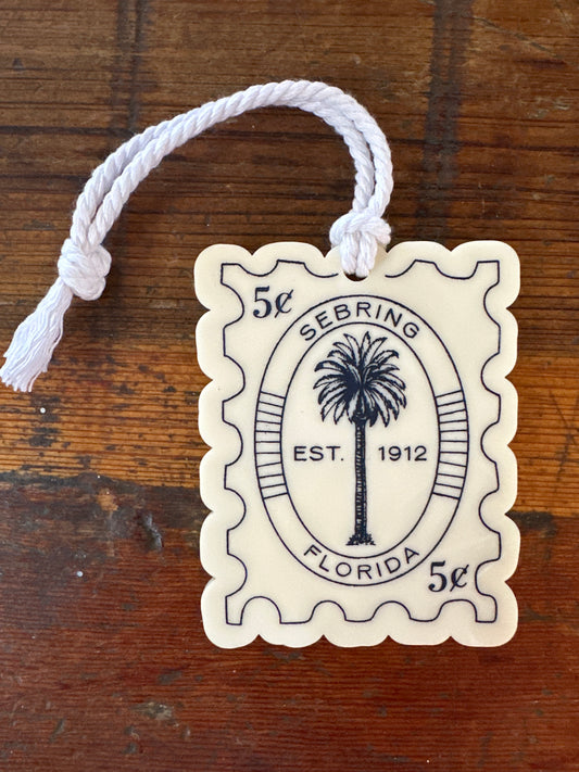 Sebring Palm Tree Postage Stamp Icon Ornament