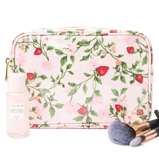 Berry Botanical Clear Coated Rectangular Cosmetic Case