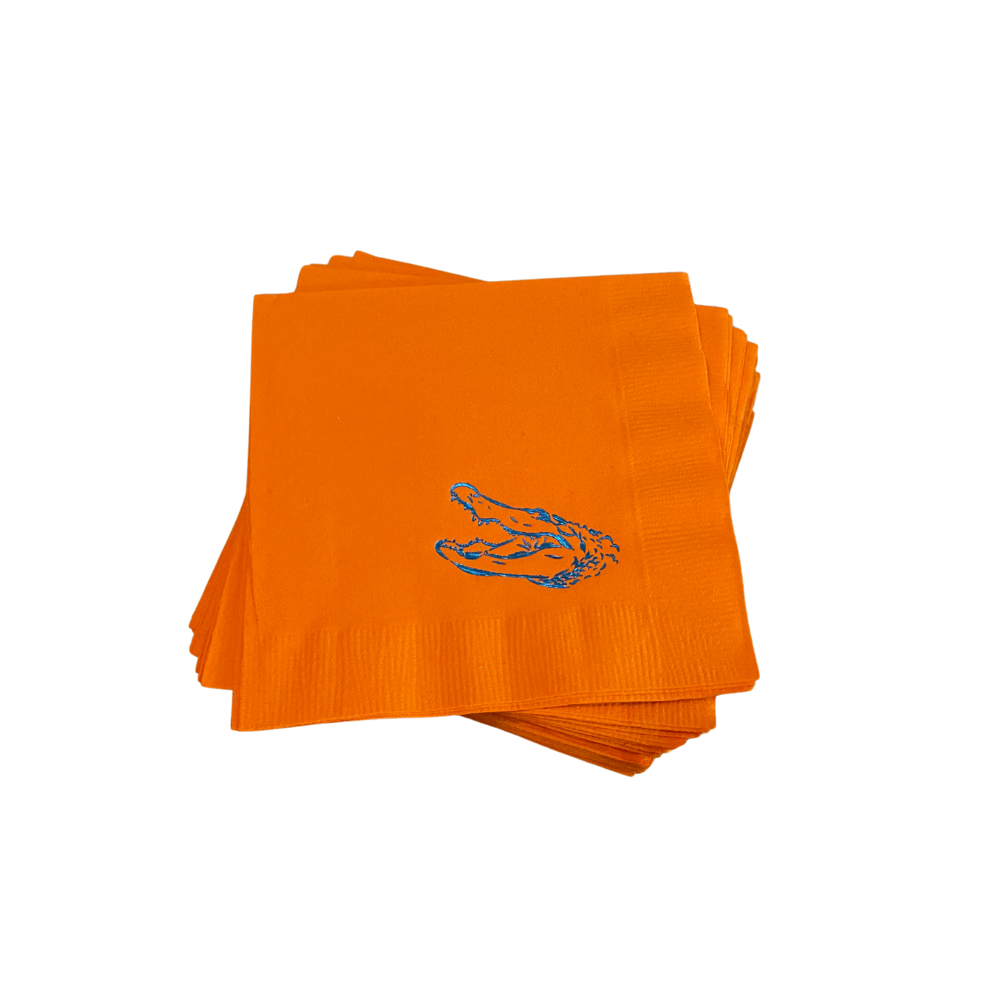 Gator Orange Napkin Blue Shiny Foil Napkins