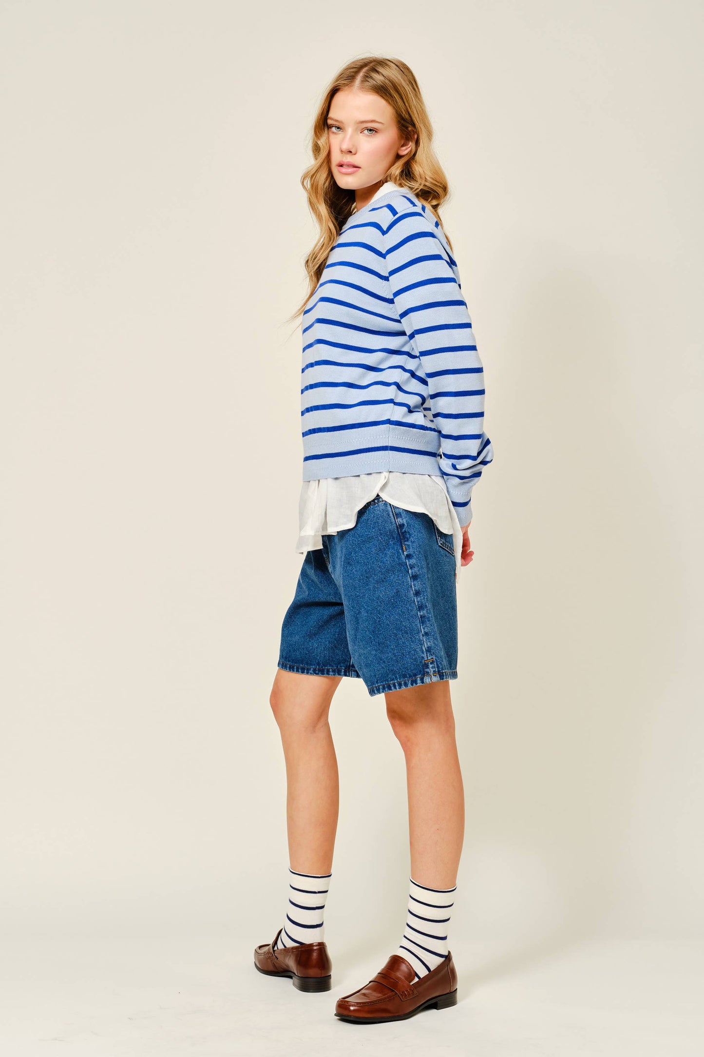 Soft Thin Striped Pullover Sweater