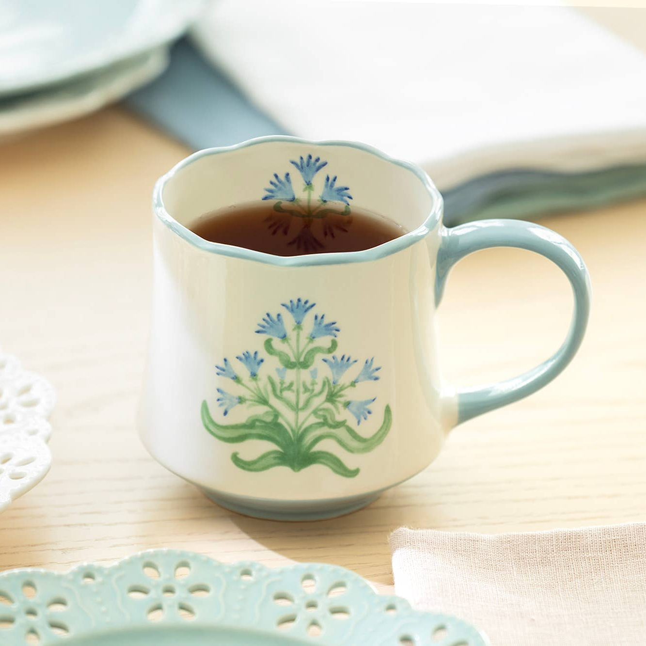 Blue Folk Bloom 14oz Mug