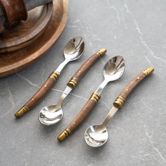 Driftwood & Gold Coffee Spoon