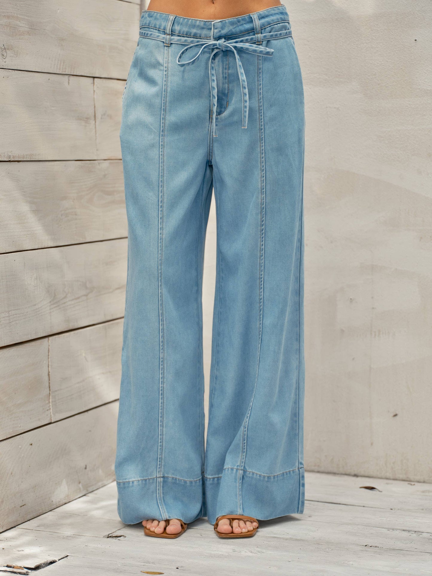 Super Soft Wide Leg Pant:  Lt Denim
