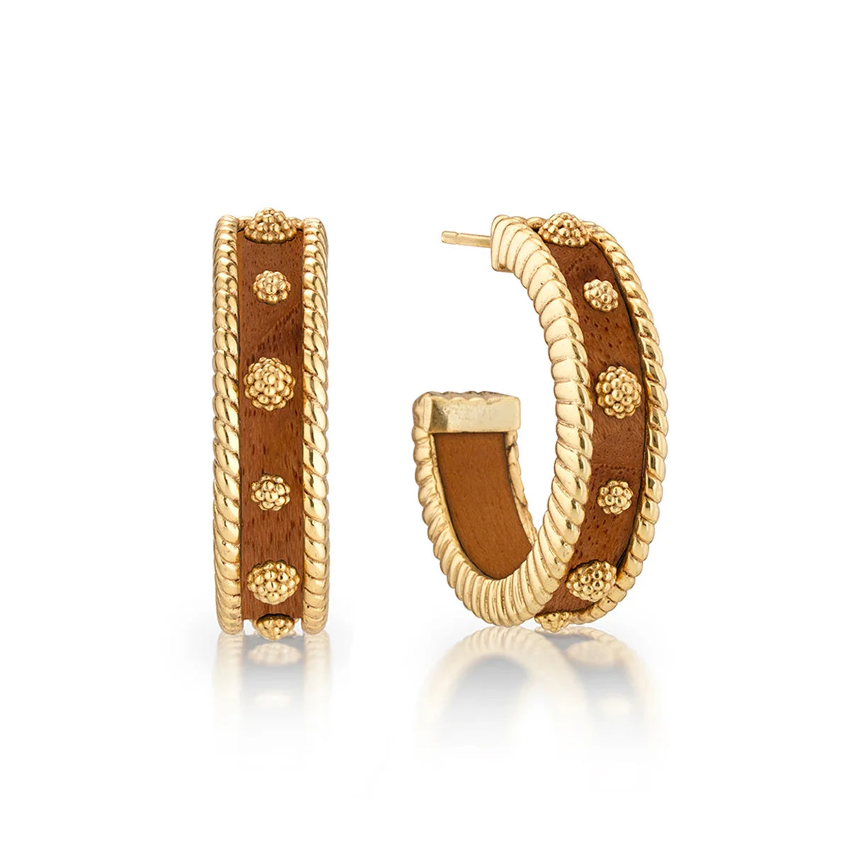 Berry  Medium Hoop Earrings - Teak