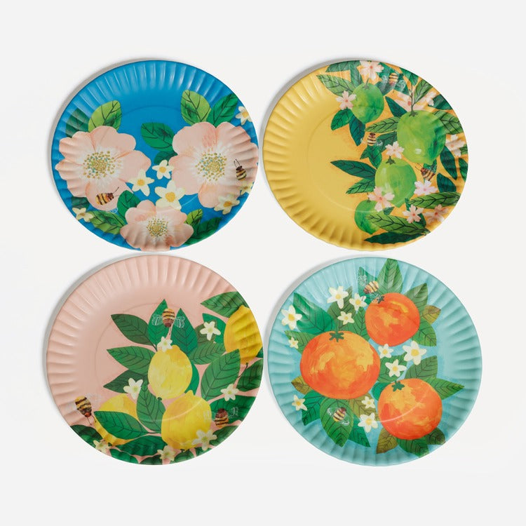 Citrus Bees Melamine Plate 9"