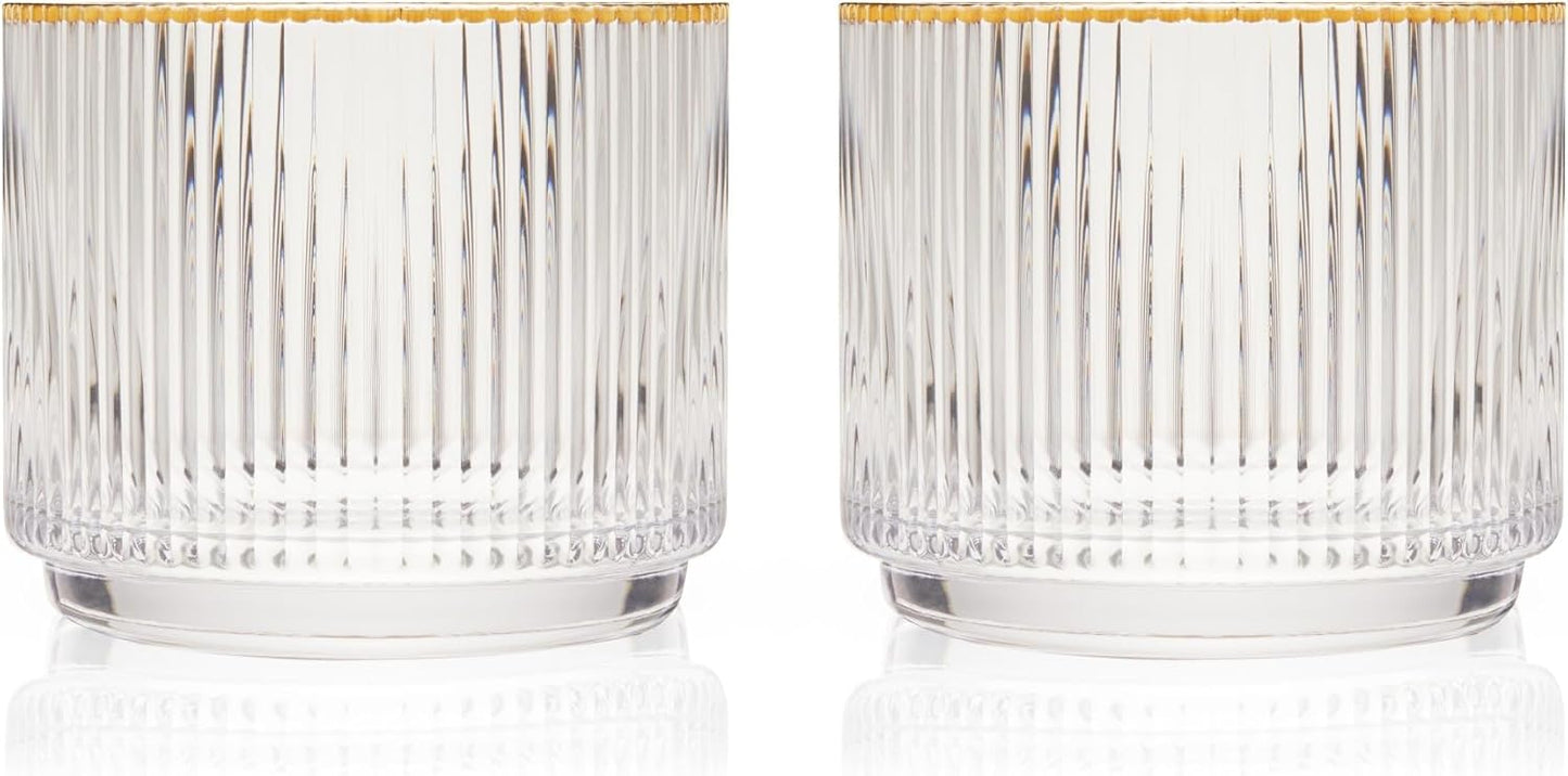 Viski Meridian Crystal Lowball Tumblers