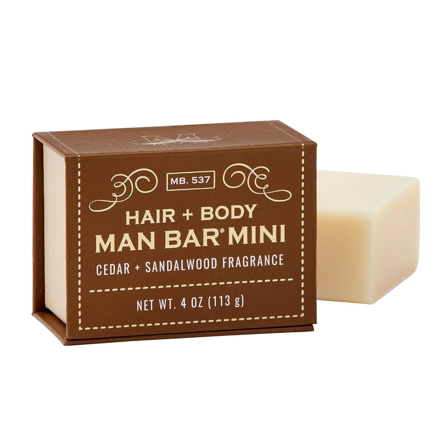MAN BAR-Hair and Body Mini-Bar 4oz Cedar and Sandalwood