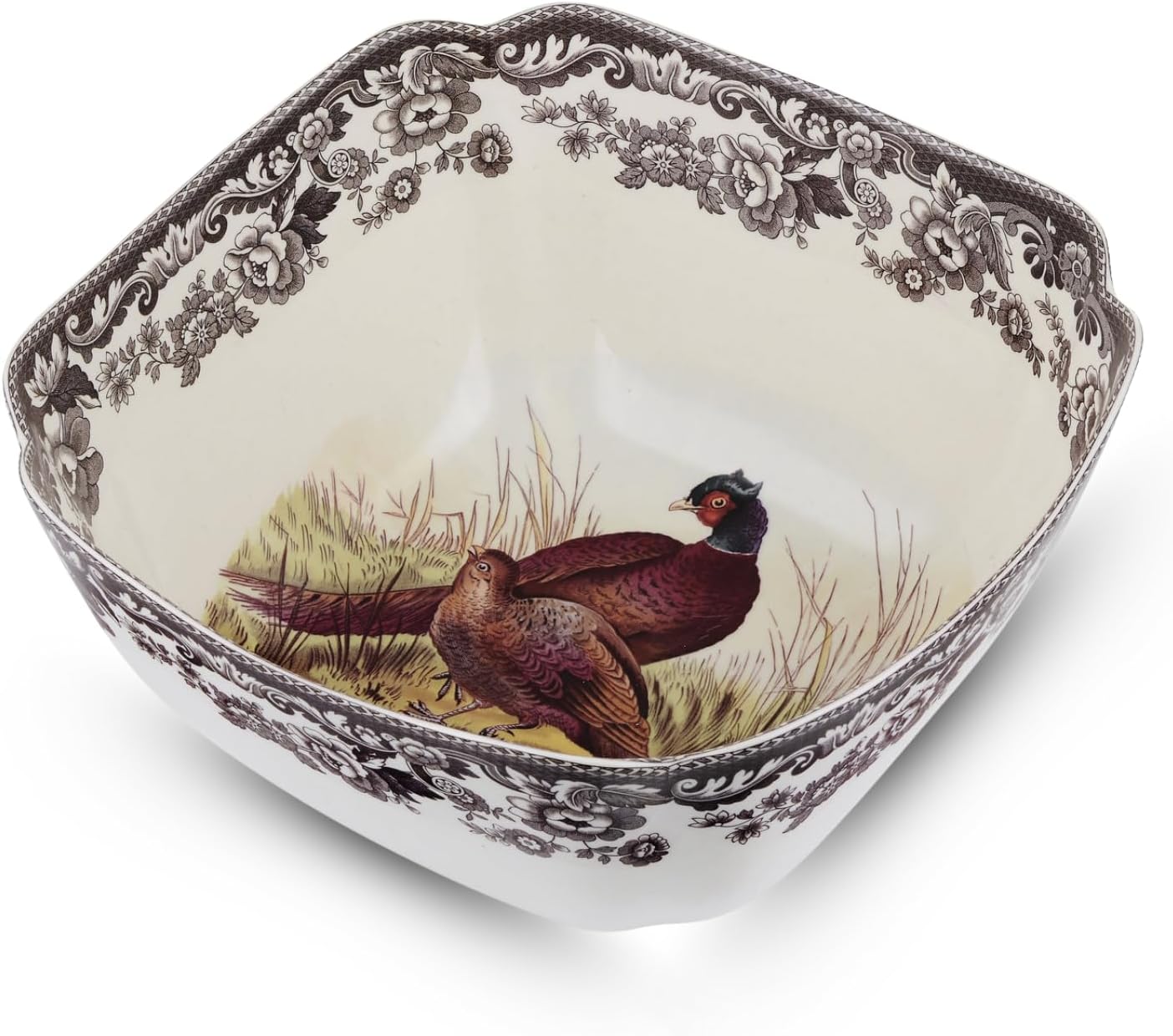Woodland Deep Square Serving Bowl, Pheasant
