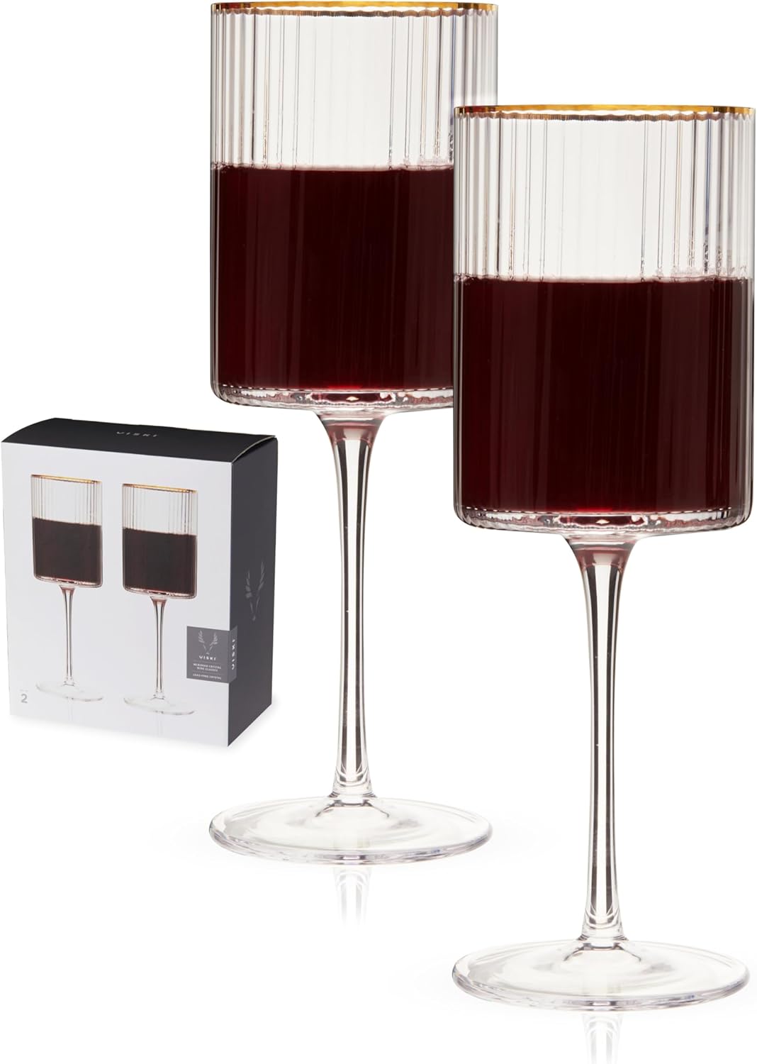 Meridian Wine Glasses with Gold Rim