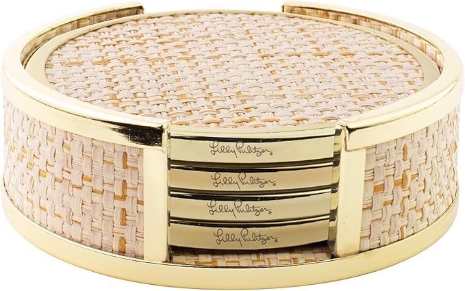 Lilly Pulitzer Raffia Coaster Set