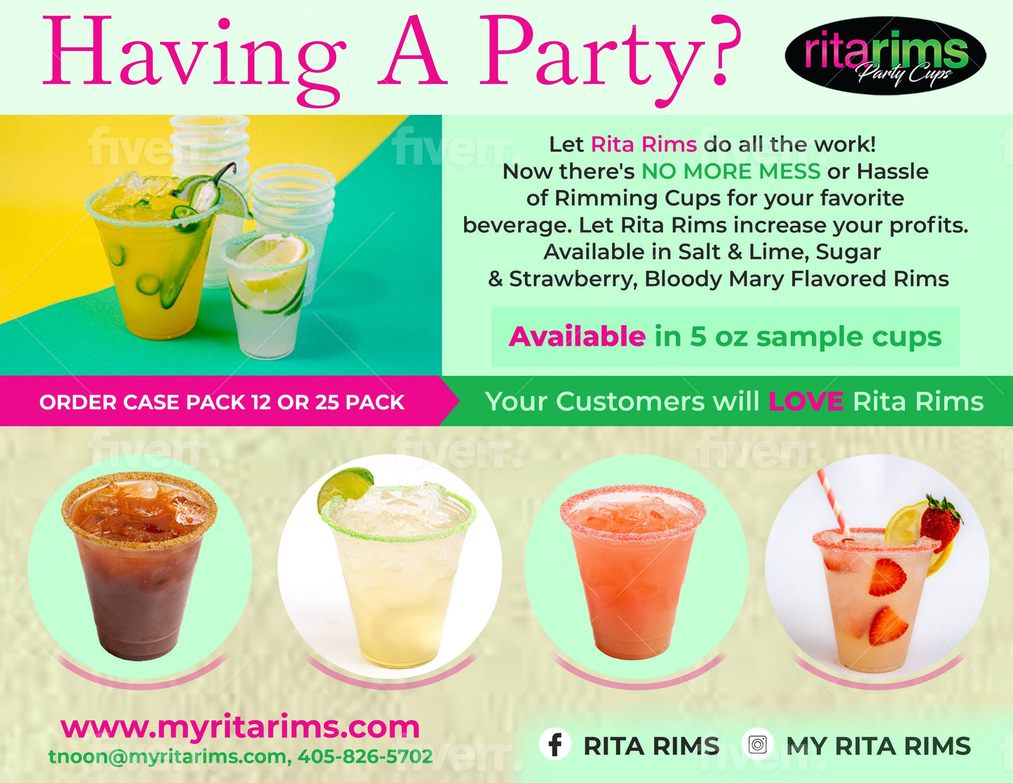 RitaRims Salt & Lime Pre Rimmed Cups  12 cups per box: 12 box