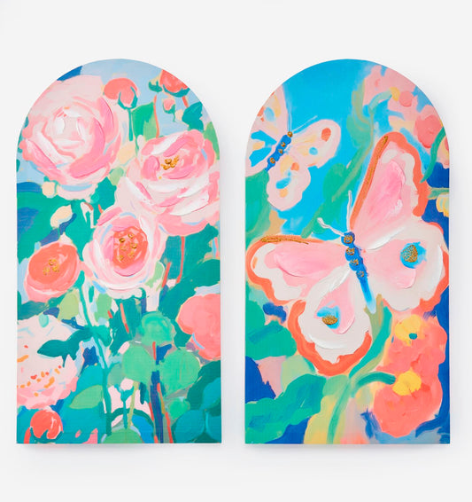 Floral & Butterfly Wall Art, 2 Asst