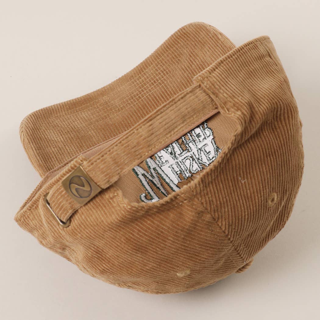 WHISKEY WEATHER Embroidered Corduroy Baseball Cap