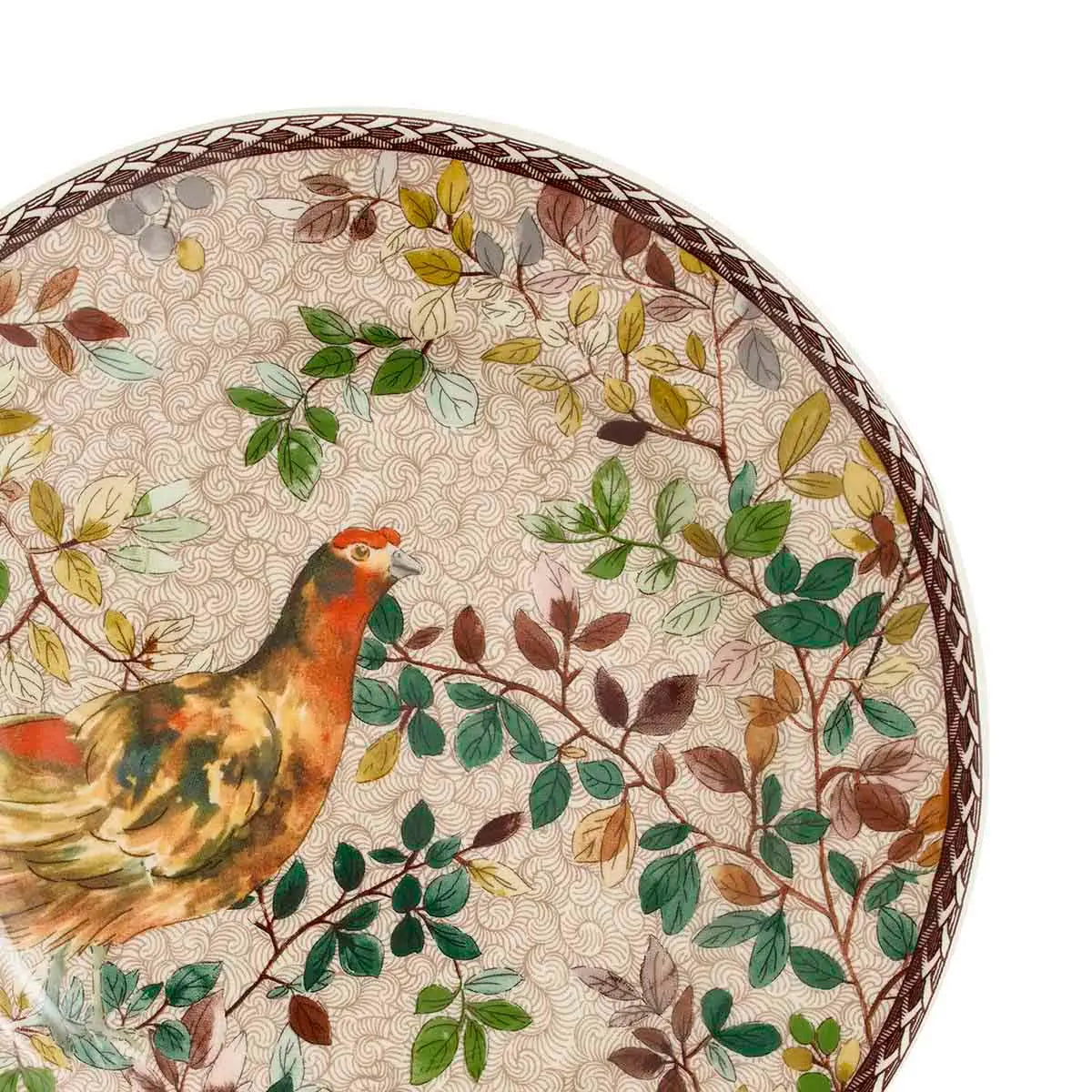 Woodland Accents Salad Plate 8 Inch, Red Grouse