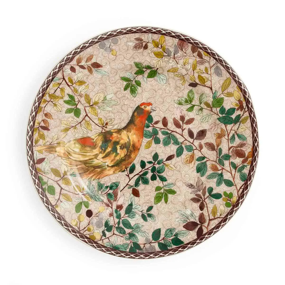 Woodland Accents Salad Plate 8 Inch, Red Grouse