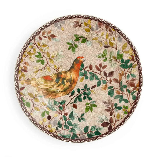 Woodland Accents Salad Plate 8 Inch, Red Grouse