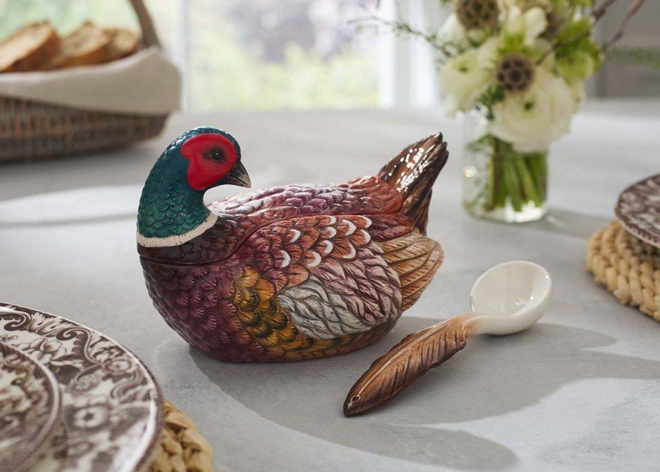Pheasant Gravy Boat & Ladle