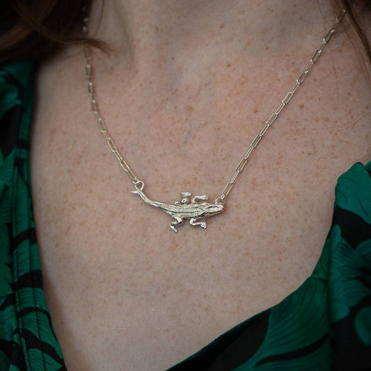 Alligator Necklace: Bronze