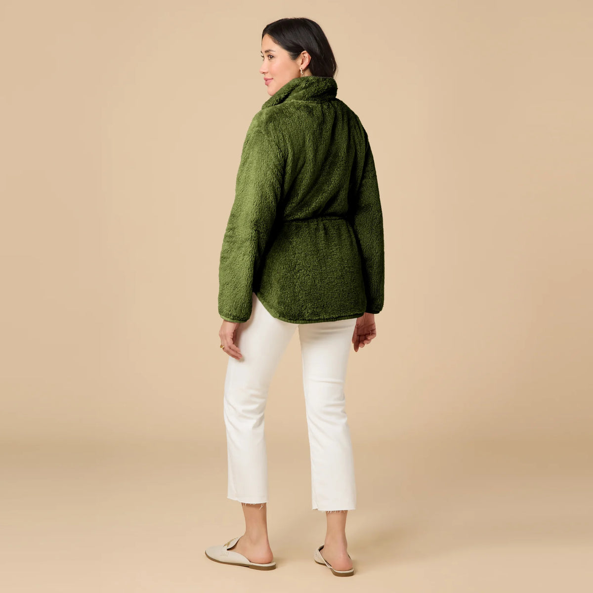DreamPlush Double Zip Jacket- Olive
