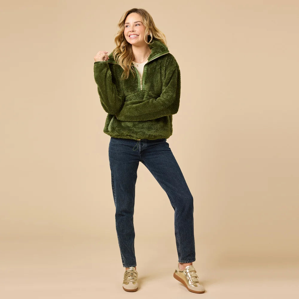 DreamPlush 1/4 Zip Pullover Olive