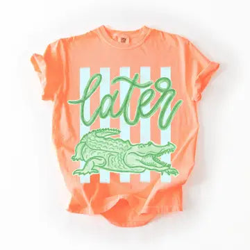 Later Gator Comfort Colors T-Shirt: Neon Cantaloupe