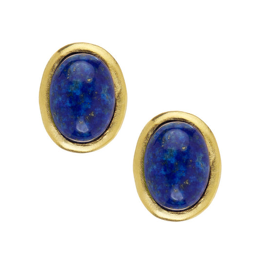 Blue Lapis Cabochon Studs