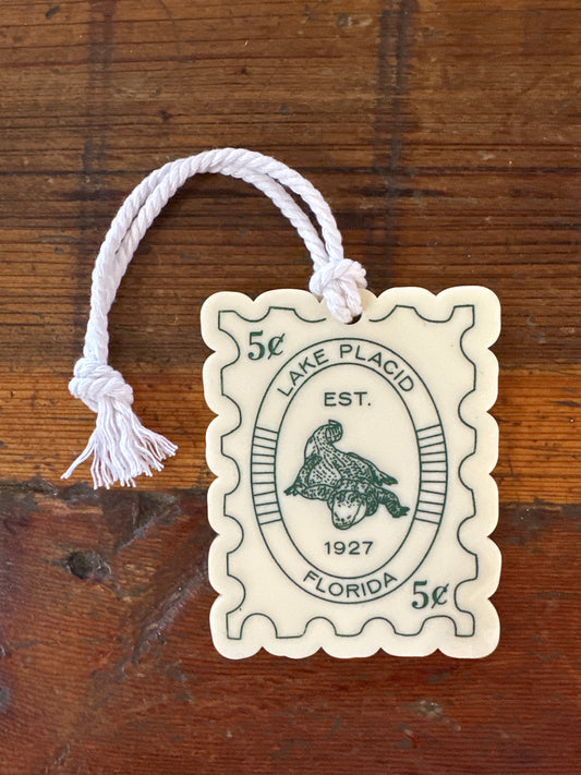 Lake Placid Alligator Postage Stamp Icon Ornament