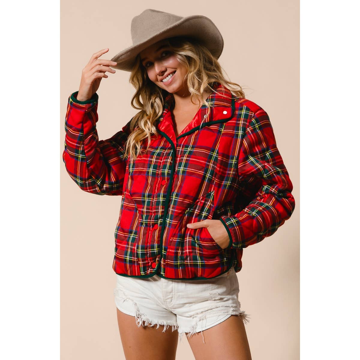 Vintage Quilted Plaid Jacket