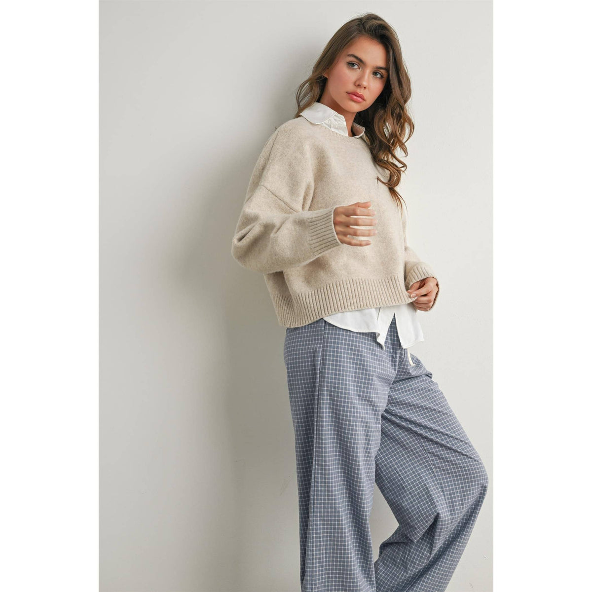 Tie-Back Sweater - Taupe