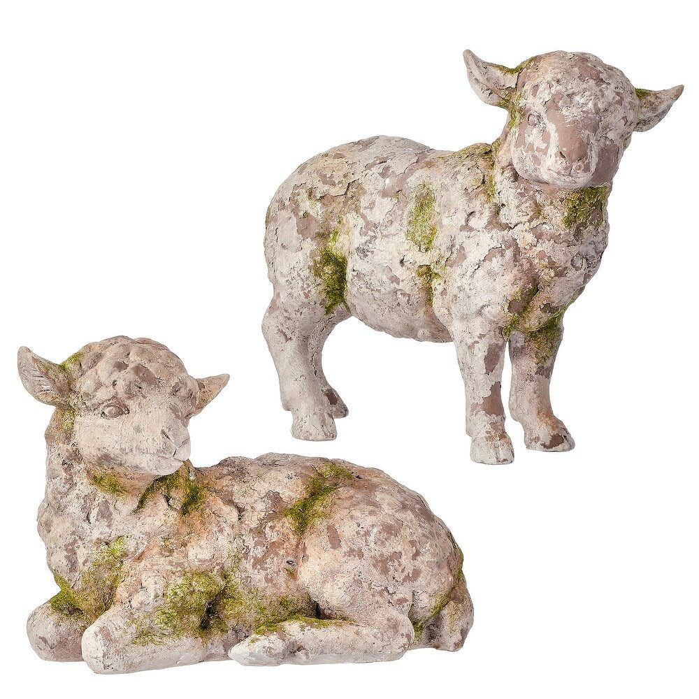 8.5" Resin Mossed Sheep