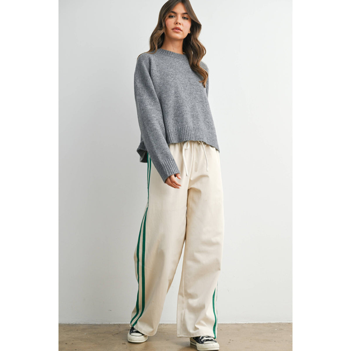 Tie-Back Sweater - Grey