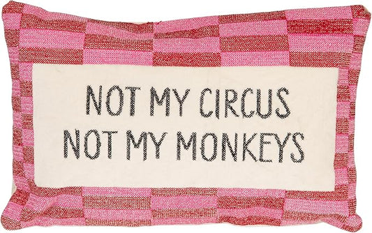 Velvet Embroidered Lumbar Pillow Not My Circus