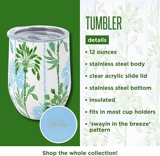 Lilly Pulitzer Stemless Insulated Tumber - Swayin in Breeze