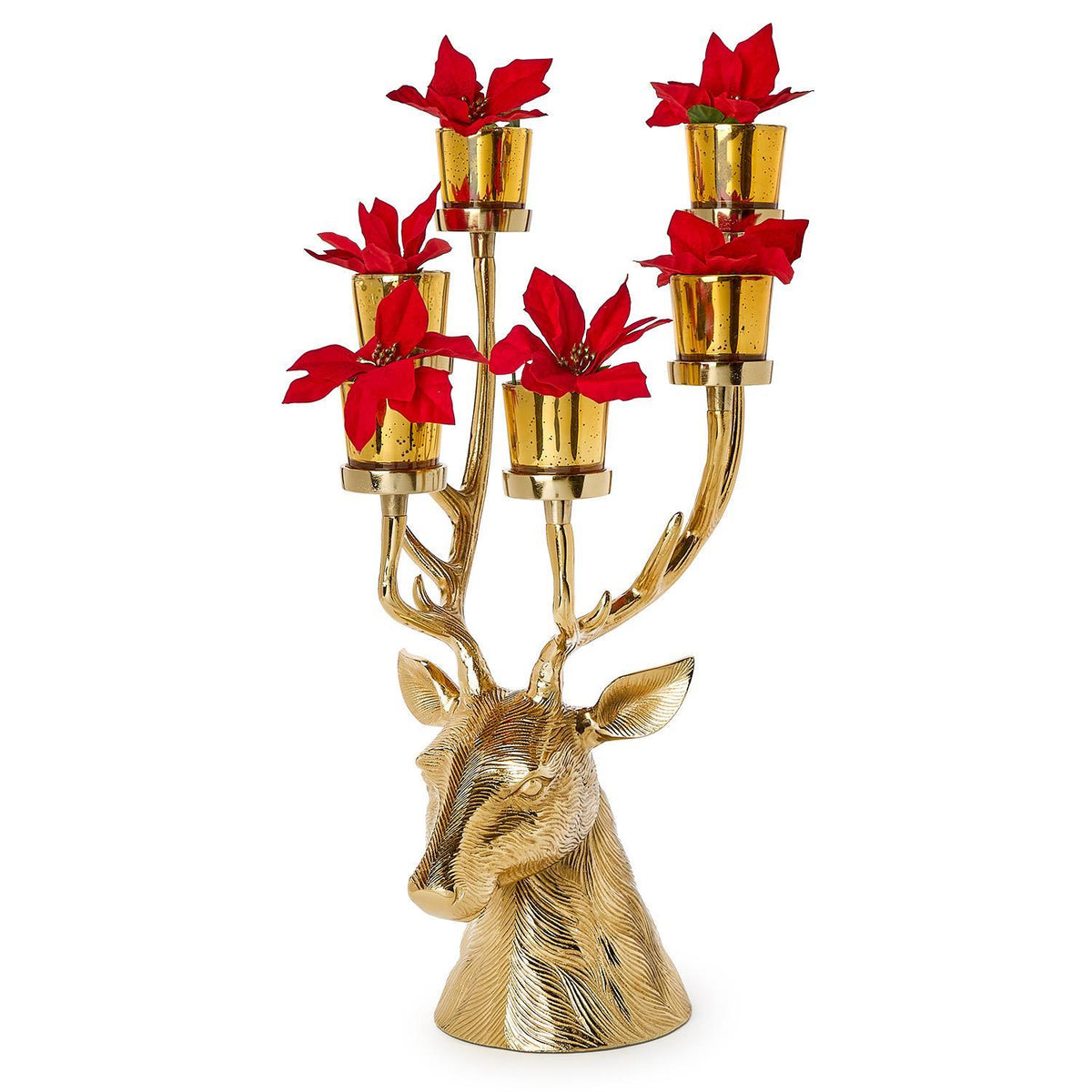 Gold Stag Candelabrum Centerpiece
