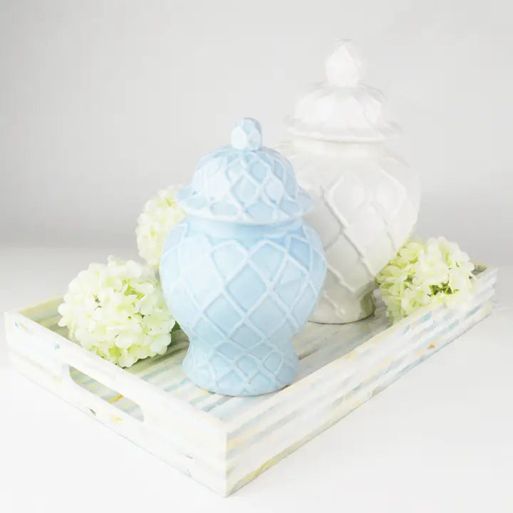 White Textured Ginger Jar - Extra Large