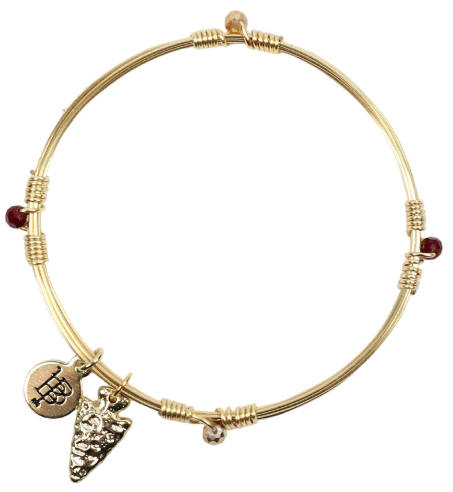 The Gameday Bangle - Garnet + Gold: Large