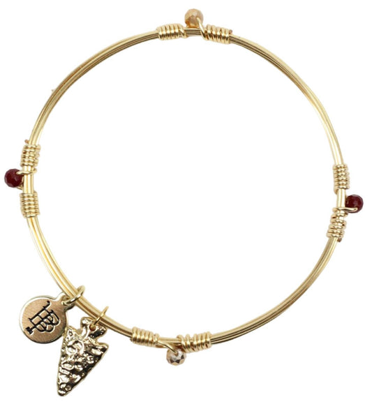 The Gameday Bangle - Garnet + Gold: Large