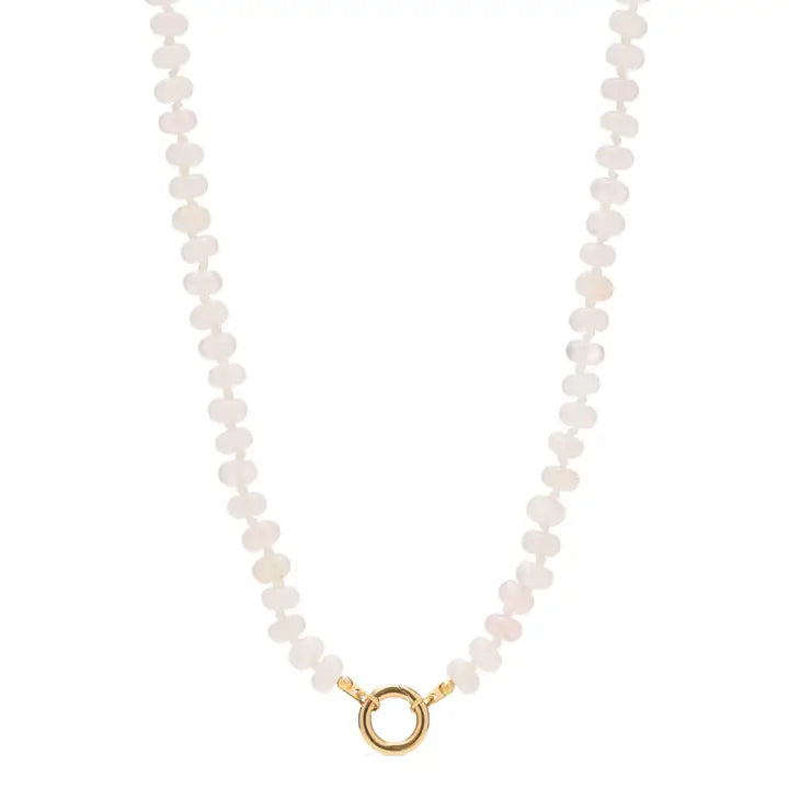 Pink Carabiner Beaded Charm Necklace