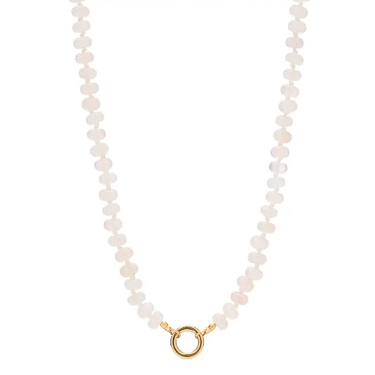 Pink Carabiner Beaded Charm Necklace