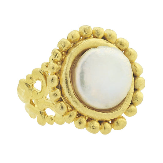 Handcast Gold Adjustable Ring