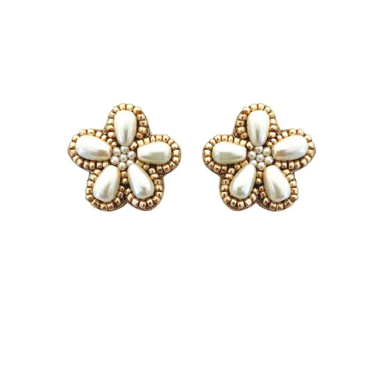 Pearl Flower Studs