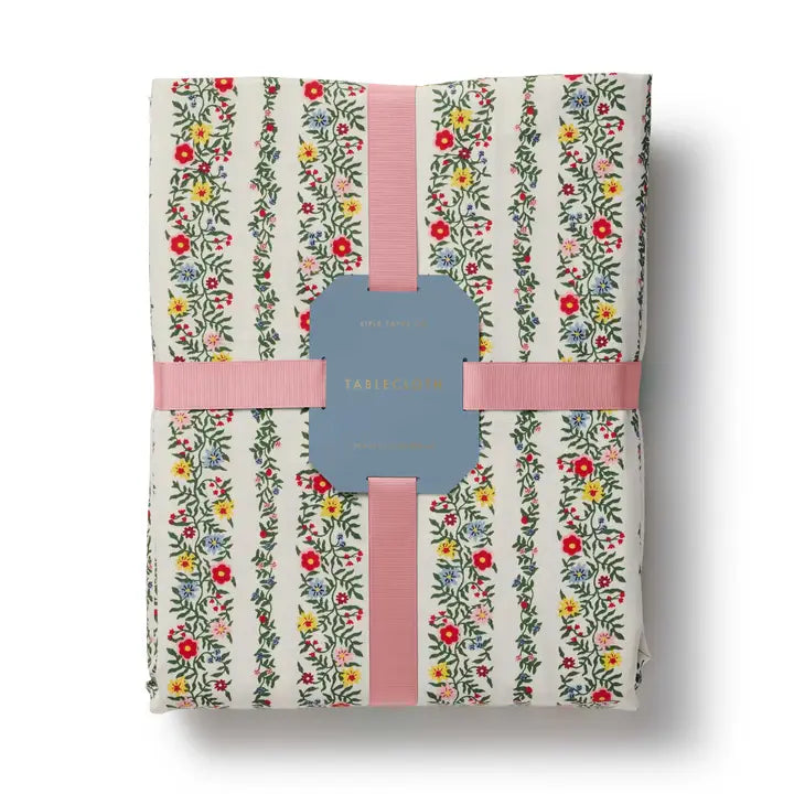 Rosette Stripe Cotton Tablecloth 70X108