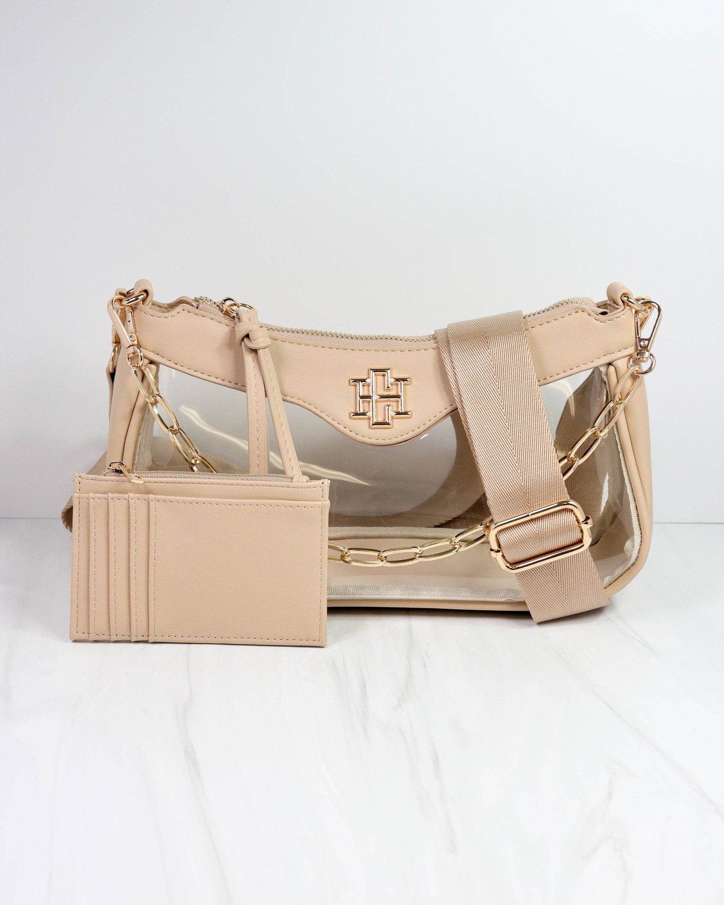 Cassidy Clear Crossbody Nude