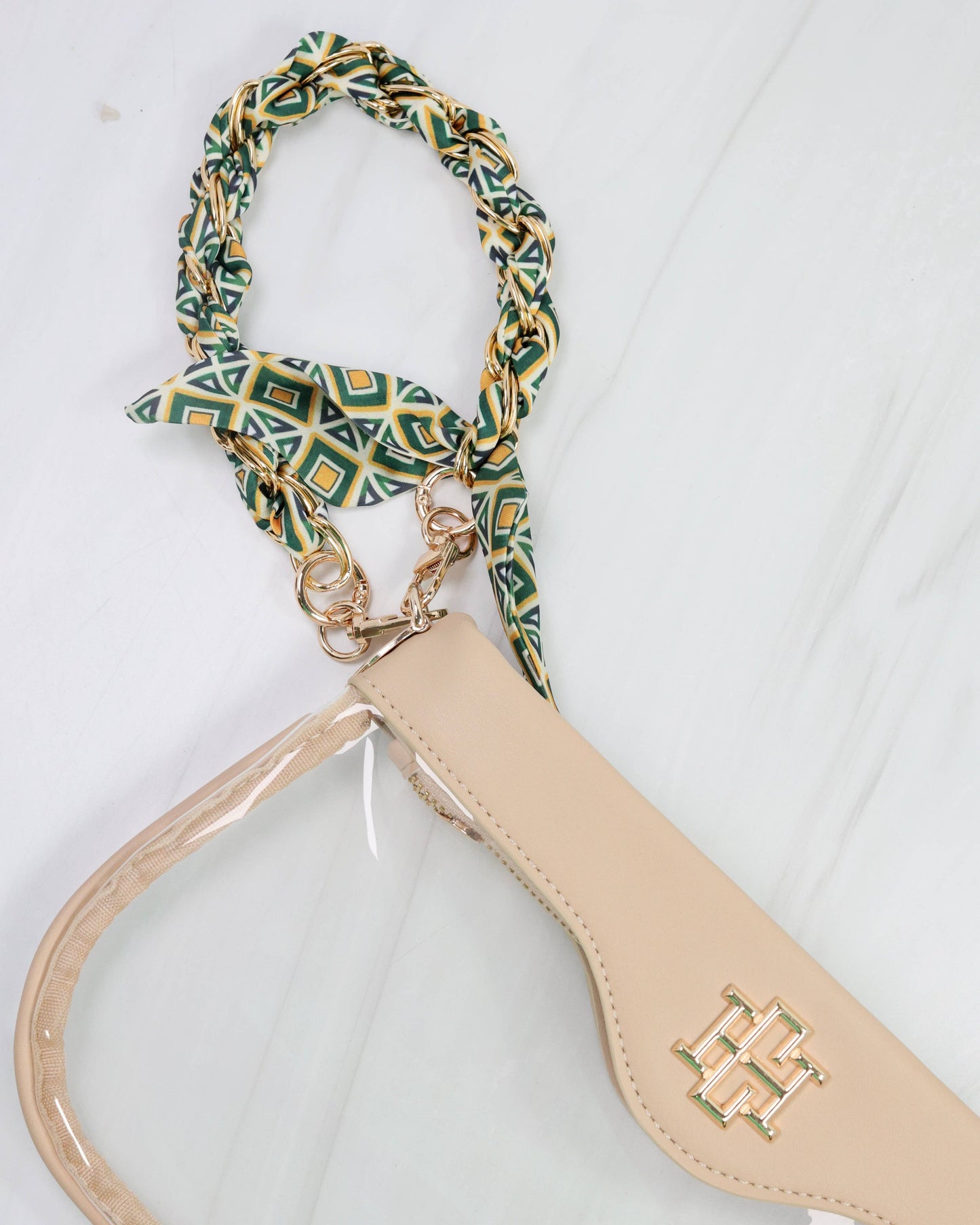 Serafina Scarf Purse Chain Green Gold