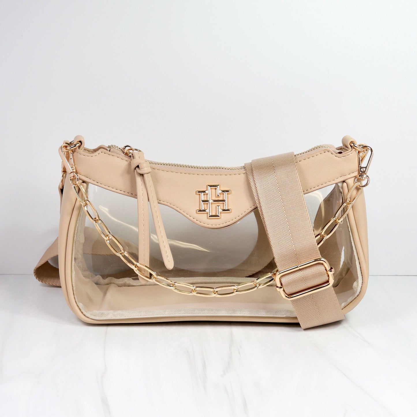 Cassidy Clear Crossbody Nude