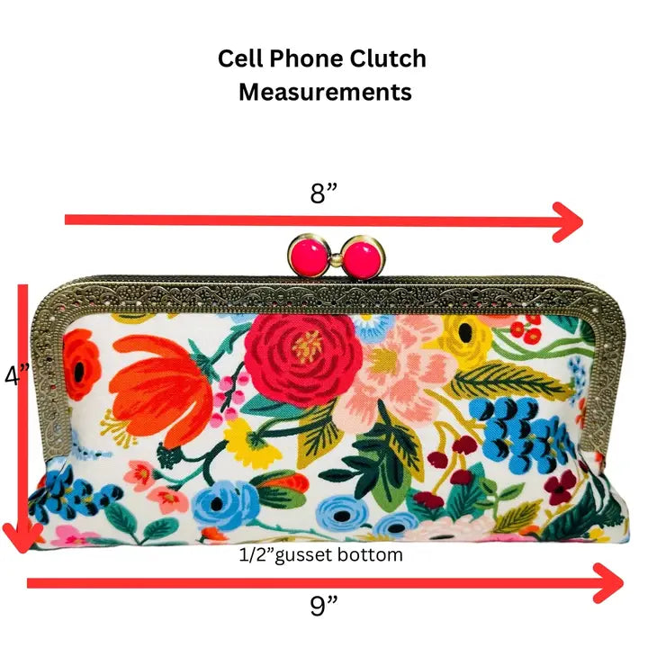 Cell Phone Clutch - Garden Party Cream