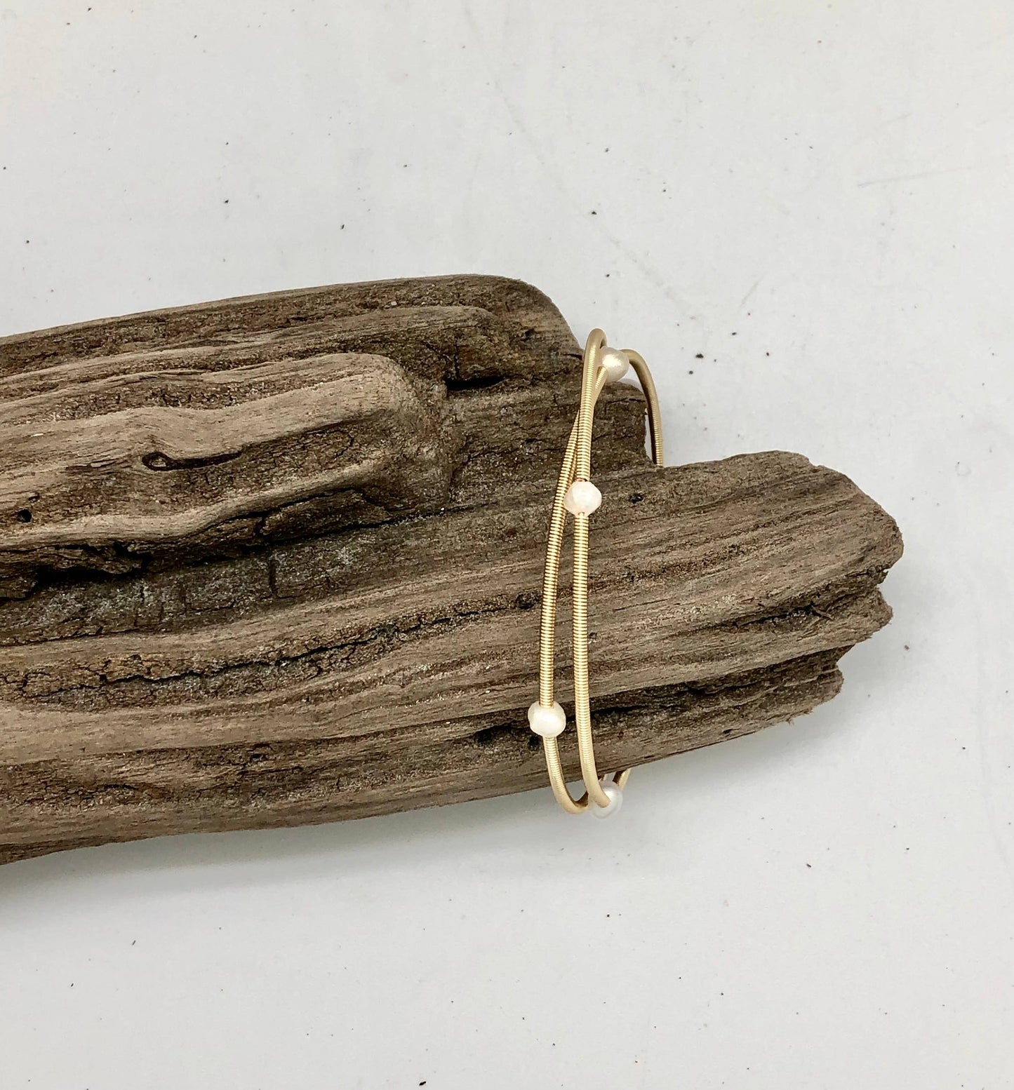 Bracelet Wrap Freshwater Pearl 14Kt.Gold Plated Wire Wrap